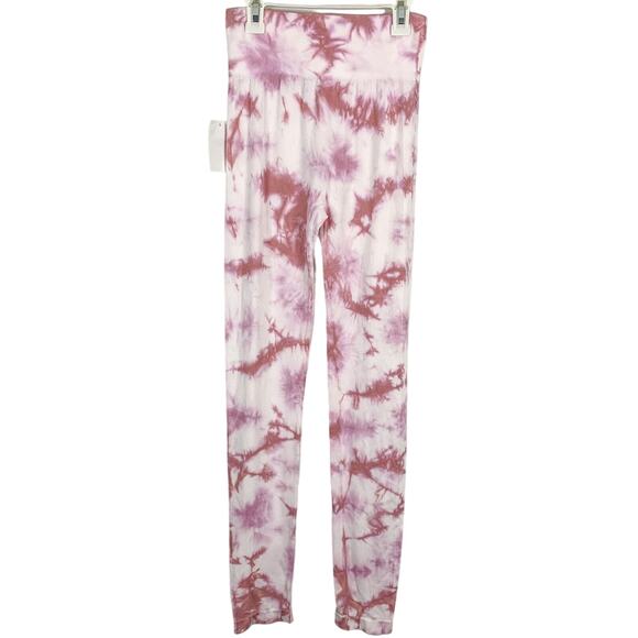 Love Tree Soft Pink White Tie Dye High Waisted Leggings - Picture 5 of 6